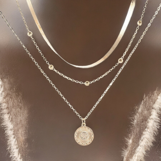 Triple-Layered Sterling Silver Necklace